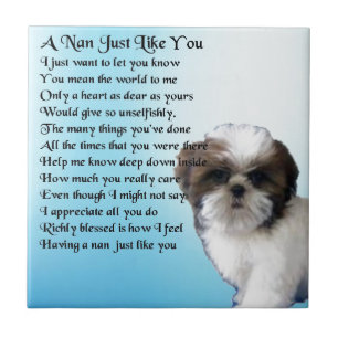 Carreau En Céramique Chien de Shih Tzu - poème de Nan