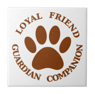 Carreau En Céramique Chien Paw Loyal Friend