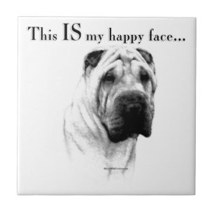 Carreau En Céramique Chinois Shar Pei Joyeux Visage