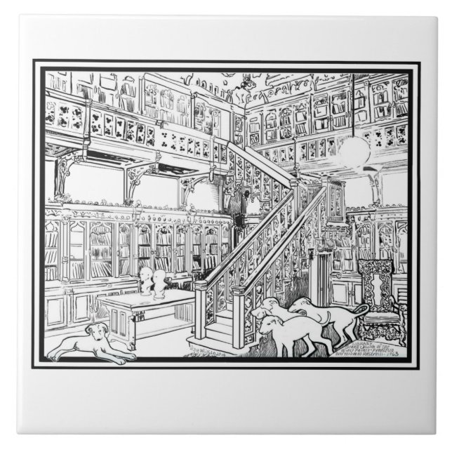 Carreau En Céramique Chiots de barzoï (Devant)