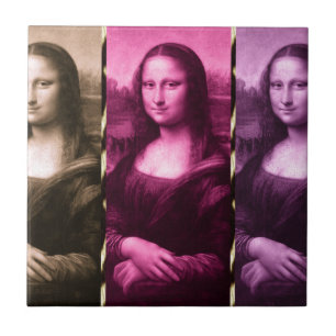 Carreau En Céramique Chocolat rose violet Poster de animal Mona Lisa