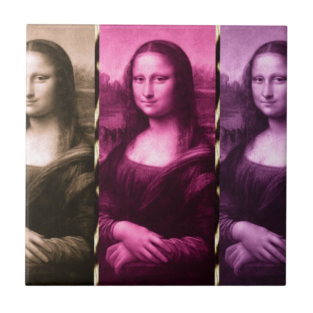 Carreau En Céramique Chocolat rose violet Poster de animal Mona Lisa (Devant)