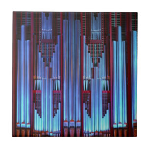 Carreau En Céramique Christchurch Town Hall Tuyau d'orgue bleu