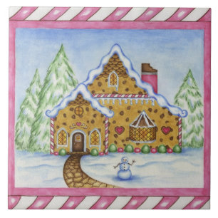 Carreau En Céramique Christmas Gingerpain Maison Cuisine Trivet Cadeau