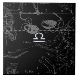Carreau En Céramique Chrome Argent comme Libra Zodiac Connexion Heveliu