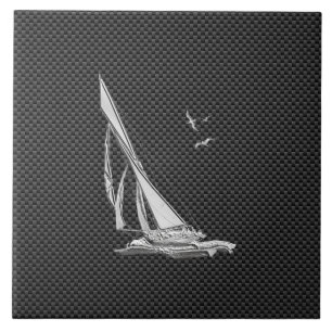 Carreau En Céramique Chromes Like Sailboat on Carbon Fiber