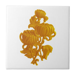 Carreau En Céramique Chrysanthème jaune