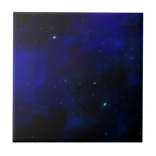 Carreau En Céramique Ciel bleu de minuit avec des étoiles (Devant)