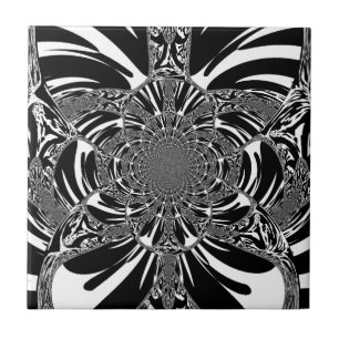 Carreau En Céramique Circulaire Zebra Kaleidoscope Art
