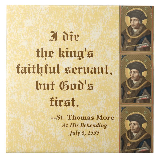 Carreau En Céramique Citation célèbre de St. Thomas More (SAU 026) (Devant)