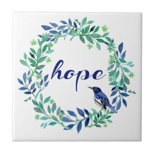 Carreau En Céramique Citation De L'Espoir Motivationnel Avec Oiseau Et 