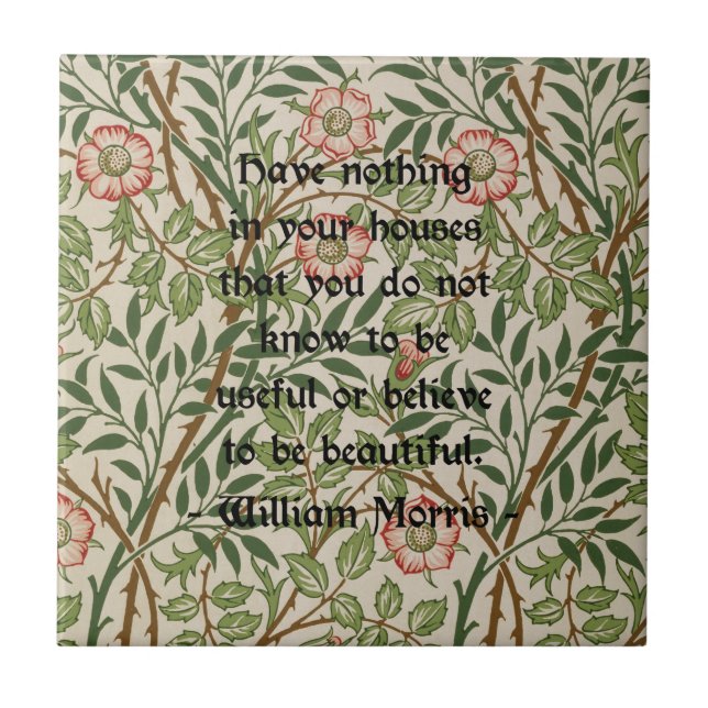 Carreau En Céramique Citation de William Morris (Devant)