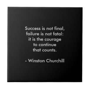 Carreau En Céramique Citation de Winston Churchill ; succès