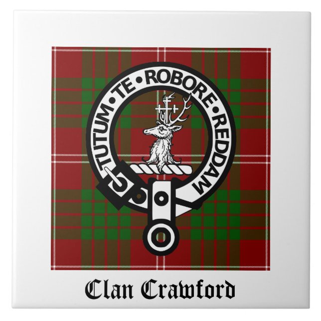 Carreau En Céramique Clan Crawford Crest Tartan (Devant)