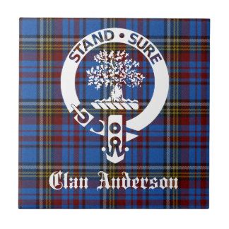 Carreau En Céramique Clan écossais Anderson Crest & Tartan