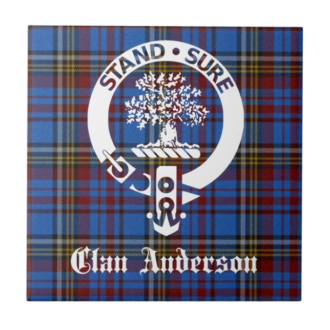 Carreau En Céramique Clan écossais Anderson Crest & Tartan (Devant)