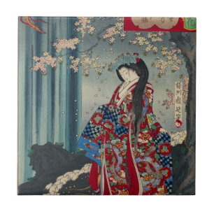 Carreau En Céramique Classique japonais de cool d'art de Madame Japon