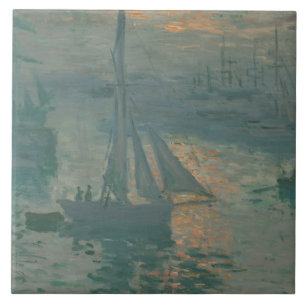 Carreau En Céramique Claude Monet - Coucher de soleil (marin)