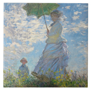 Carreau En Céramique Claude Monet Femme avec un parasol