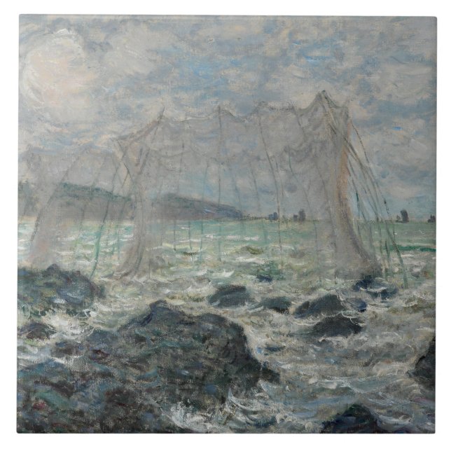 Carreau En Céramique Claude Monet - Filets de pêche à Pourville (Devant)