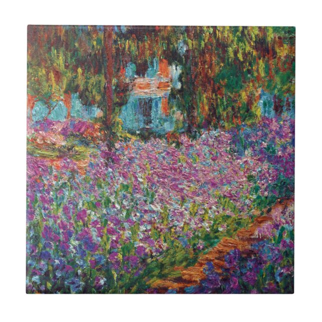 Carreau En Céramique Claude Monet - Irises in Monet's Garden Fine Art (Devant)