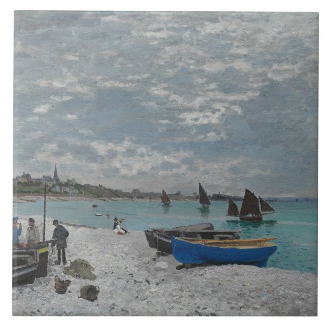 Carreau En Céramique Claude Monet - La plage de Sainte-Adresse (Devant)