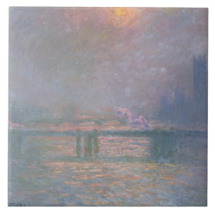 Carreau En Céramique Claude Monet la Tamise avec la croix de Charing