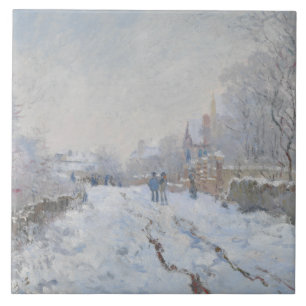 Carreau En Céramique Claude Monet - Scène de neige à Argenteuil