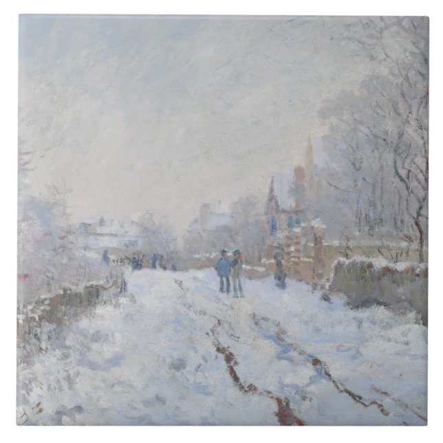 Carreau En Céramique Claude Monet - Scène de neige à Argenteuil (Devant)