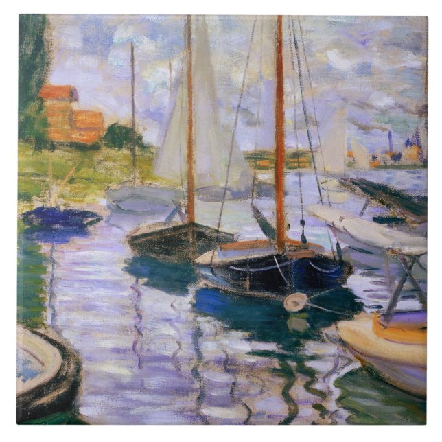 Carreau En Céramique Claude Monet - voiliers sur la Seine (Devant)