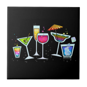 CARREAU EN CÉRAMIQUE COCKTAIL VERRES CARRELAGE - DESSOUS DE VERRE - TRI