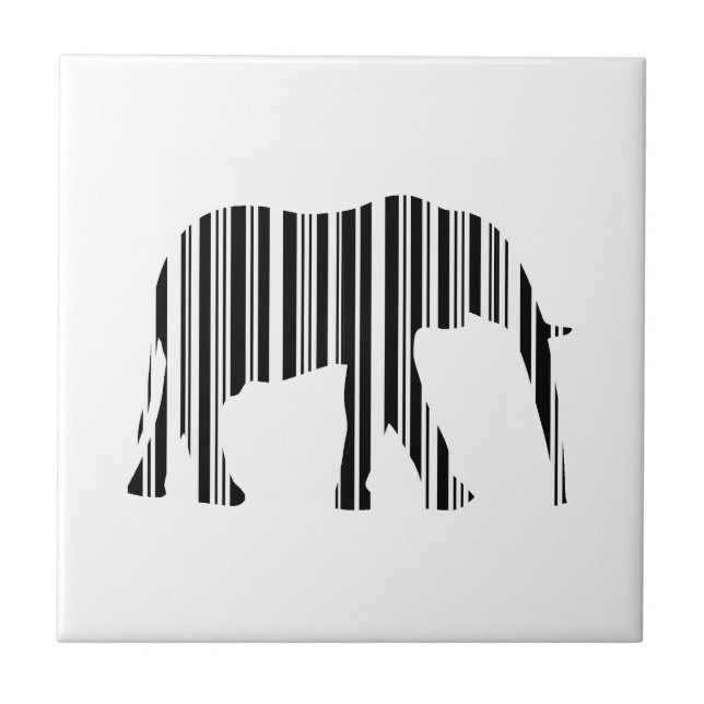 Carreau En Céramique CODE-BARRES ÉLÉPHANT Conception de modèle de code- (Devant)