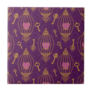 Carreau En Céramique Coeur-clé-motif