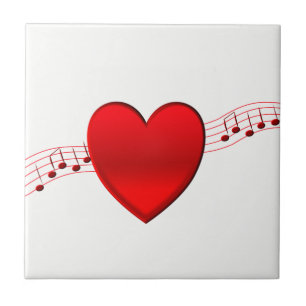 Carreau En Céramique Coeur et musique