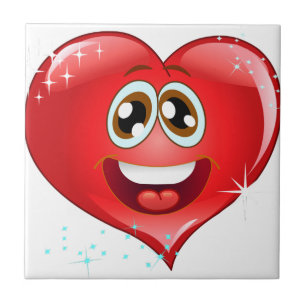 Carreau En Céramique Coeur heureux Emoji d'amour
