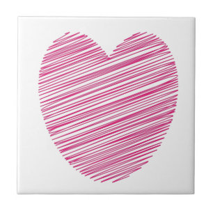 Carreau En Céramique Coeur rose de griffes