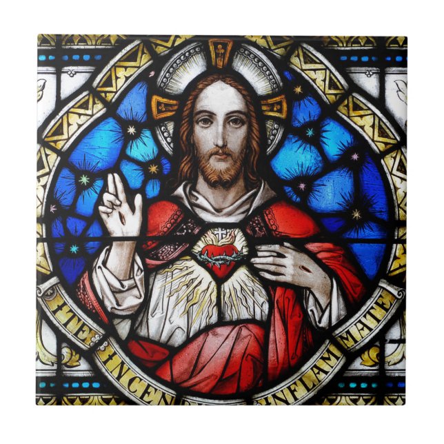 CARREAU EN CÉRAMIQUE COEUR SACRÉ DE JÉSUS (Devant)