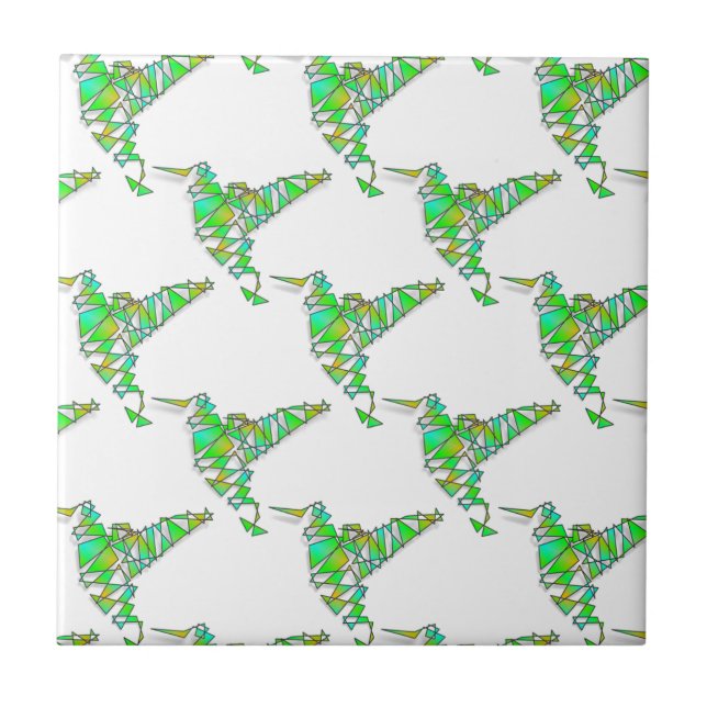 Carreau En Céramique Colibri Abstrait (Devant)