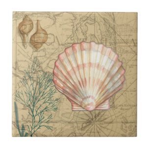 Carreau En Céramique Collage de la carte côtière