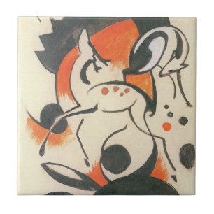 Carreau En Céramique Composition avec deux cerfs de Franz Marc