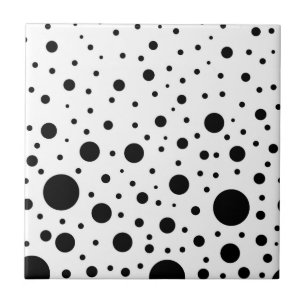 Carreau En Céramique Conception de cercle noir et blanc