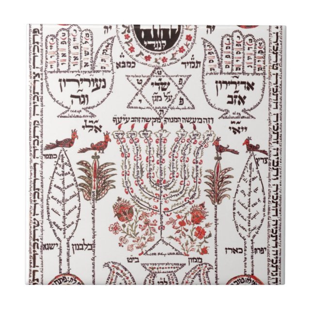 Carreau En Céramique Conception de Kabbalah (Devant)