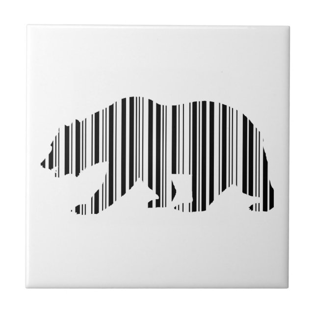 Carreau En Céramique Conception de motif de code-barres de l'OURS DORÉ  (Devant)
