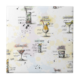 Carreau En Céramique Conception de recette de boissons de cocktail