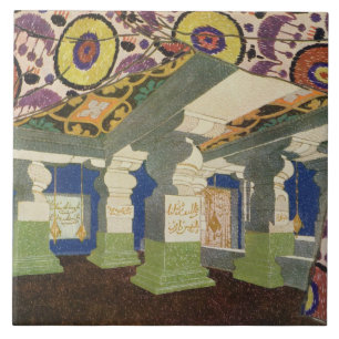 Carreau En Céramique Conception orientale de paysage (litho de couleur)