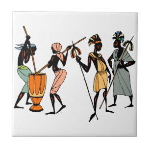Carreau En Céramique Conception tribale indigène ethnique africaine