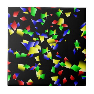 Carreau En Céramique Confetti de fête - Arrière - plan noir