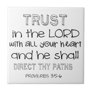 Carreau En Céramique Confiance dans le seigneur With All Your Heart