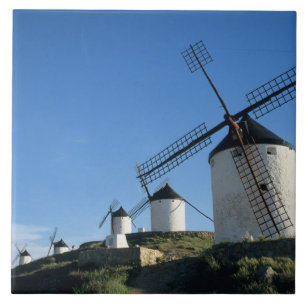 Carreau En Céramique Consuegra, La Mancha, Espagne, moulins à vent 2