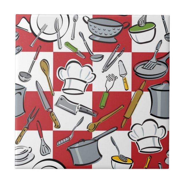 Carreau En Céramique Contrôle d'outils de cuisine (Devant)